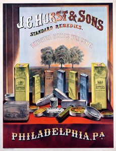 Poster Advertising JE Hurst & Sons Remédios Padrão - horas mais brilhantes virão