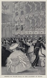 Baile do Príncipe de Gales na Academia de Música (litho) de American School