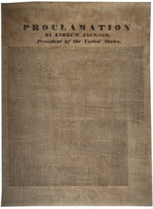 Proclamação por Andrew Jackson (1767-1845), Presidente dos Estados Unidos, 10 de dezembro de 1832