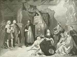Raphael Apresentado a Da Vinci (gravura) de American School