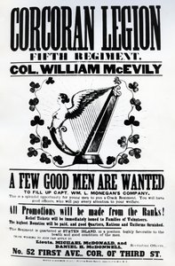 Cartaz de recrutamento para a Legião de Corcoran, 1862 (papel impresso)