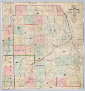 Mapa de Rees dos condados de Cook e DuPage de American School