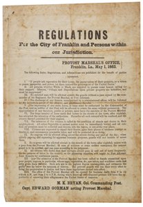 Regulamentos para a cidade de Franklin, 1 de maio de 1863 de American School