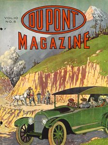 Construção de estradas, capa da revista DuPont, maio de 1919 de American School