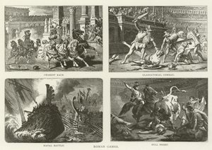 Jogos Romanos, Corrida de Carruagens, Combate Gladiador, Batalha Naval, Luta de Touro