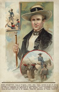 Sam Houston (litografia colorida) de American School