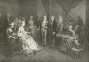 Schiller apresentado à princesa de Saxe Weimar (gravura) de American School