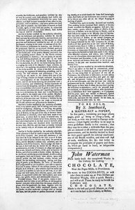 Segunda página de um amplo esboço da Lei de Bloqueio do Porto de Boston, 1774 (papel de jornal) de American School