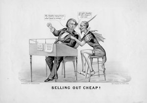 Selling out cheap !, publicado pela Currier & Ives, Nova Iorque, c.1870 de American School