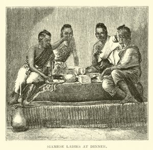 Senhoras siamesas no jantar de American School