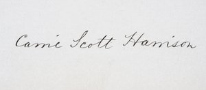 Assinatura de Caroline Lavinia Scott Harrison de American School
