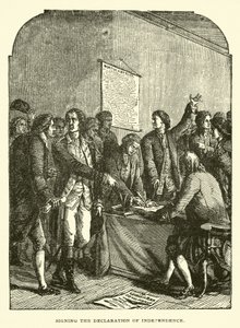 Assinando a Declaração da Independência de American School