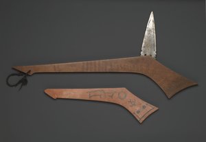 Clube de guerra Sioux, de Fort Snelling, Minnesota (madeira e metal)