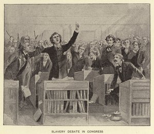 Debate sobre a escravatura no Congresso (litografia) de American School