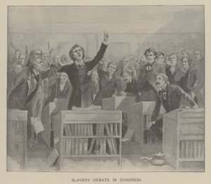 Debate sobre a escravatura no Congresso (litografia) de American School