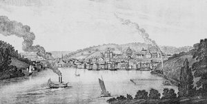 Vista sul da cidade de Norwich, de &39;coleções históricas de Connecticut&39;, por John Warner Barber, 1856 de American School