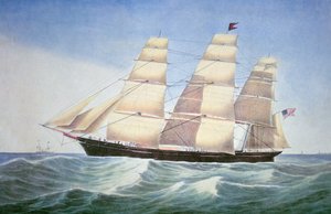 Soberano dos Mares, litografia de Nathaniel Currier (1813-88) de American School