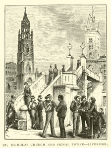 St. Nicholas, igreja, e, torre sinal, liverpool de American School