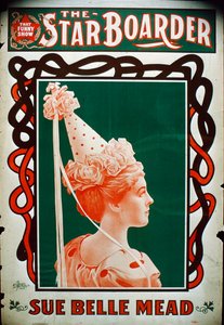 Star Boarder Theatre Poster com a atriz Sue Belle Mead, c.1900