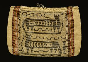 Saco de armazenamento, Potawatomi, c.1890 (fio de algodão e lã) (ver também 340993) de American School