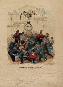 Suspendendo pagamentos de espécies, publicado na Filadélfia, c. 1857 de American School