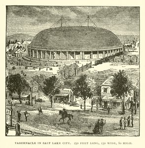 Tabernáculo em Salt Lake City, com 250 pés de comprimento, 150 de largura, 80 de altura de American School