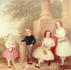 As Crianças Abeel, c.1852-55 (óleo sobre tela) de American School