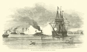 O Arkansas correndo pela frota da União de Vicksburg, em julho de 1862 de American School