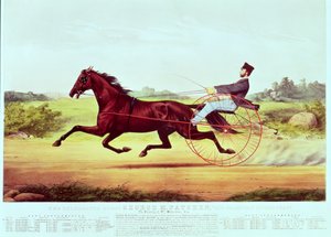 O cavalo célebre, George M. Patchen, O campeão do relvado, gravado por Nathaniel Currier (1813-88) e James Merritt Ives (1824-95), 1860