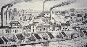 A fábrica Du Pont Powder, no rio Brandywine (gravação em linha) de American School