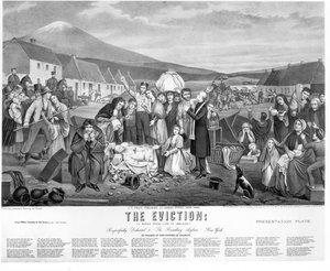 O despejo: Uma cena da vida na Irlanda, pub. por JT Foley, 1871 de American School