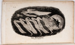 A Explosão, ilustração de A Visão do Julgamento, ou Um Presente para os Whigs de 76 e 37 de Junius Jr., 1938 de American School