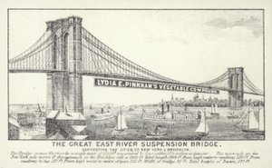 A, grande, leste, rio, ponte suspensão, nova iorque de American School