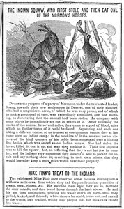 O Indian Squaw, que primeiro roubou e depois comer um dos cavalos mórmons, de Crattots Almanac, 1852 de American School
