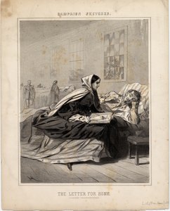 A carta para casa, ilustração de esboços de campanha, 1863