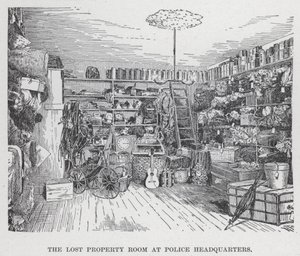 A Sala da Propriedade Perdida na Sede da Polícia (litho) de American School