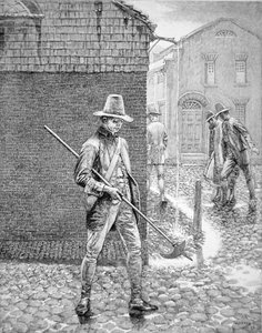 A Polícia de Nova Iorque de 1693 (gravura) de American School