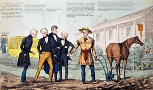 The North Bend Farmer e His Visitors, caricatura publicada por HR Robinson, c.1840-42 de American School