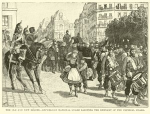 O Antigo e Novo Regime, Guarda Nacional Republicana, saudando o remanescente da Guarda Imperial de American School