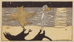 A Coruja e o Gatinho (cor litho) de American School