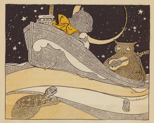 A Coruja e o Gatinho (cor litho) de American School