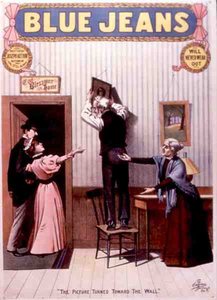 A imagem virada para a parede", poster para "Blue Jeans", escrito por Joseph Arthur (cor litho) de American School