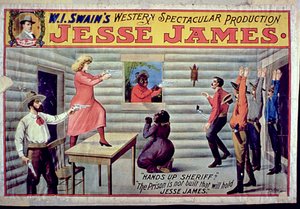 A prisão não é construída para manter Jesse James, propaganda da WI Swains Espetacular produção de Jesse James de American School