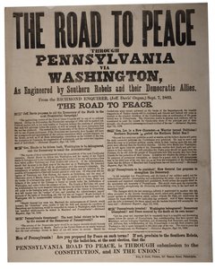 O caminho para a paz através da Pensilvânia via Washington, como engenheiros da Southern Rebels e seus aliados democratas, King & Baird (1839-1876), 7 de setembro de 1863