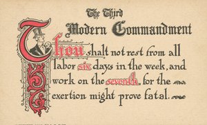 O terceiro mandamento moderno (litografia a cores) de American School