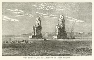 Os gêmeos Colossi de Amunoph III perto de Tebas de American School