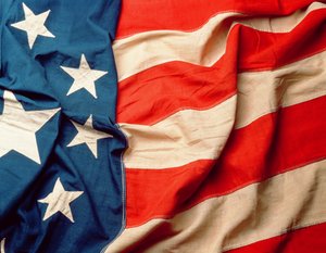 A bandeira dos Estados Unidos, antes de 1912 (têxtil) (detalhe) de American School