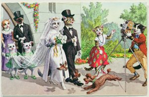 O Casamento, cartão postal americano do início do século XX de American School