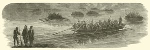 O avanço do corpo de Sedgwicks cruzando o Rappahannock, abril de 1863 de American School