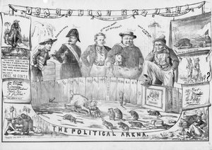 A arena política, possivelmente publicada em Cincinnati, c.1861 de American School